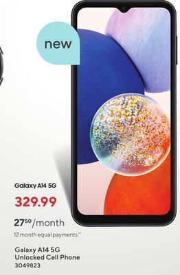 Staples Samsung galaxy a14 5g unlocked cell phone offer