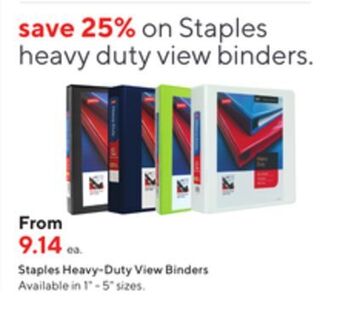 Staples Staples heavy-duty view binders offer