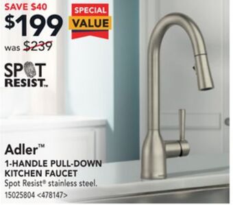 Lowe's Moen 1-handle pull-down kitchen faucet offer