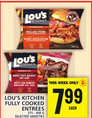 Food Basics Lou's kitchen fully cooked entrees offer