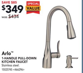 Lowe's Moen arlo 1-handle pull-down kitchen faucet offer