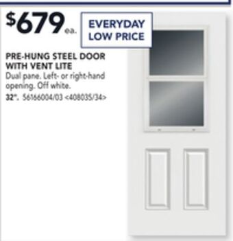 Lowe's Jeld-wen pre-hung steel door with vent lite 32" offer