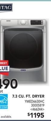 Lowe's Maytag 7.3 cu. ft. dryer offer