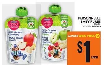 Food Basics Personnelle baby purée offer