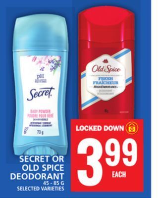 Food Basics Secret or old spice deodorant offer