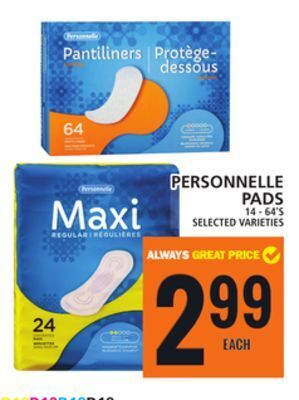 Food Basics Personnelle pads offer