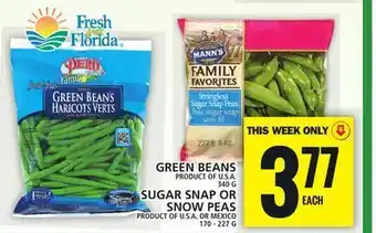 Food Basics Green beans or sugar snap or snow peas offer