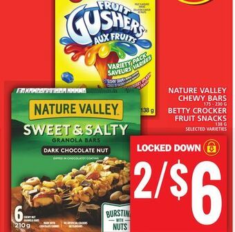 Food Basics Nature valley chewy bars or betty crocker fruit snacks offer