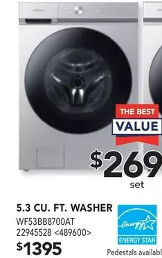 Lowe's Samsung bespoke 5.3 cu. ft. washer offer