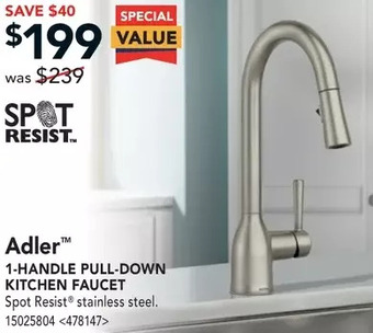 Lowe's Adler 1-handle pull-down kitchen faucet offer