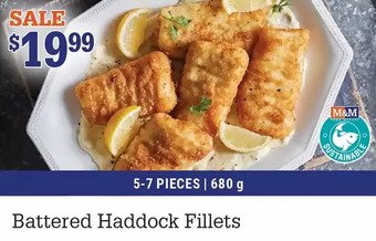 M & M Food Market Battered haddock fillets offer