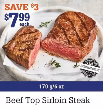 M & M Food Market Beef top sirloin steak offer