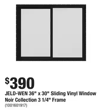 Home Depot Jeld-wen 36" x 30" sliding vinyl window noir collection 3 1/4" frame offer