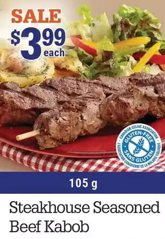 M & M Food Market Steakhouse seasoned beef kabob offer
