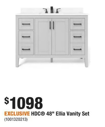 Home Depot Hdc 48" ellia vanity set offer