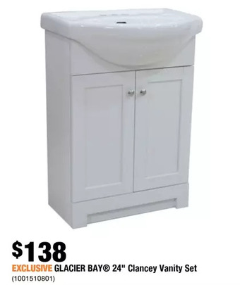 Home Depot Glacier bay 24" clancey vanity set offer