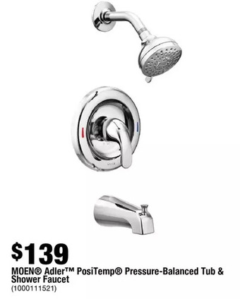 Home Depot Moen adler positemp pressure-balanced tub & shower faucet offer