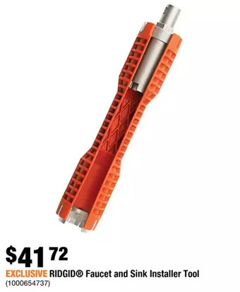 Home Depot Ridgid faucet and sink installer tool offer