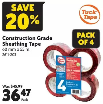 Home Hardware Construction grade sheathing tape offer