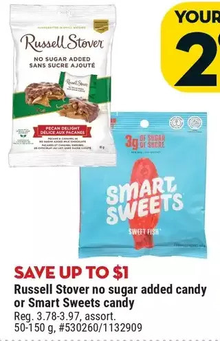 Giant Tiger Russell stover no sugar added candy offer