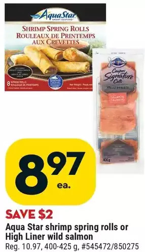 Giant Tiger Aqua star shrimp spring rolls offer
