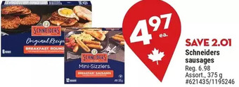 Giant Tiger Schneiders sausages offer