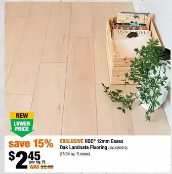 Home Depot Hdc 12mm essex oak laminate flooring offer