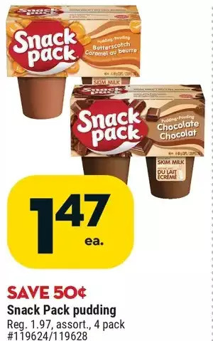 Giant Tiger Snack pack pudding offer