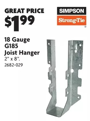 Home Hardware 18 gauge g185 joist hanger offer