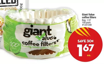 Giant Tiger Giant value coffee filters offer