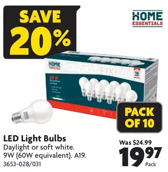 Home Hardware Led light bulbs offer