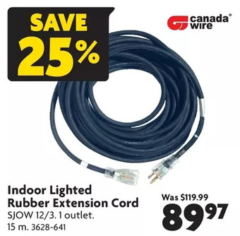 Home Hardware Indoor lighted rubber extension cord offer