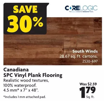 Home Hardware Canadiana spc vinyl plank flooring offer