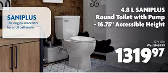 Home Hardware 4.8 l saniplus round toilet with pump - 16.75" accessible height offer