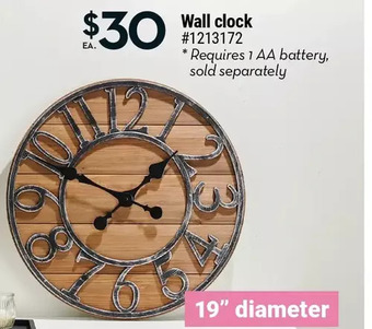 Giant Tiger Wall clock offer