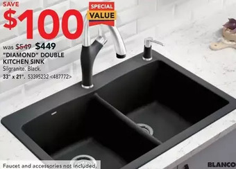 RONA Blanco "diamond" double kitchen sink offer
