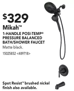 RONA Moen mikah 1-handle posi-temp pressure balanced bath/shower faucet offer