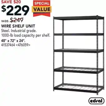RONA Edsal wire shelf unit offer