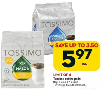 Giant Tiger Tassimo coffee pods offer
