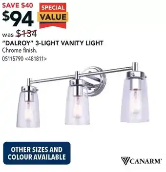 RONA Canarm "dalroy" 3-light vanity light offer