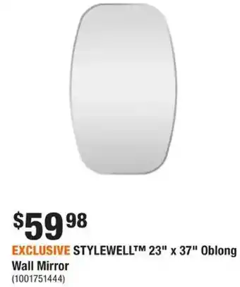 Home Depot Stylewell 23" x 37" oblong wall mirror offer