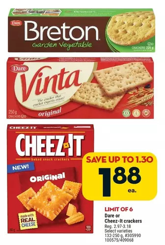 Giant Tiger Cheez-it crackers offer