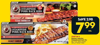 Giant Tiger Butcher's selection stampede pork back ribs offer