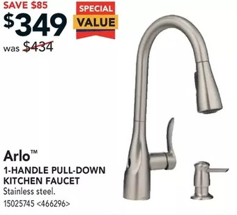 RONA Moen arlo 1-handle pull-down kitchen faucet offer