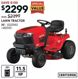 RONA Craftsman lawn tractor offer