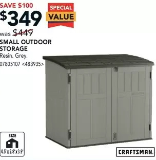 RONA Craftsman small outdoor storage offer