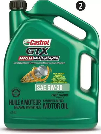 Canadian Tire Castrol gtx high mileage motor oil offer