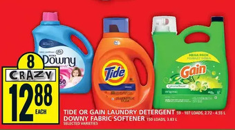 Food Basics Tide or gain laundry detergent | downy fabric softener offer