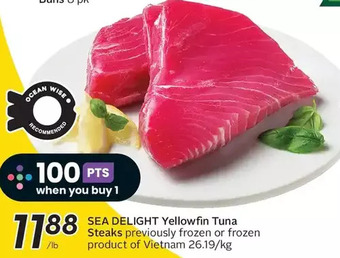 Sobeys Sea delight yellowfin tuna steaks offer