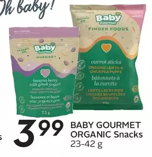 Sobeys Baby gourmet organic snacks offer